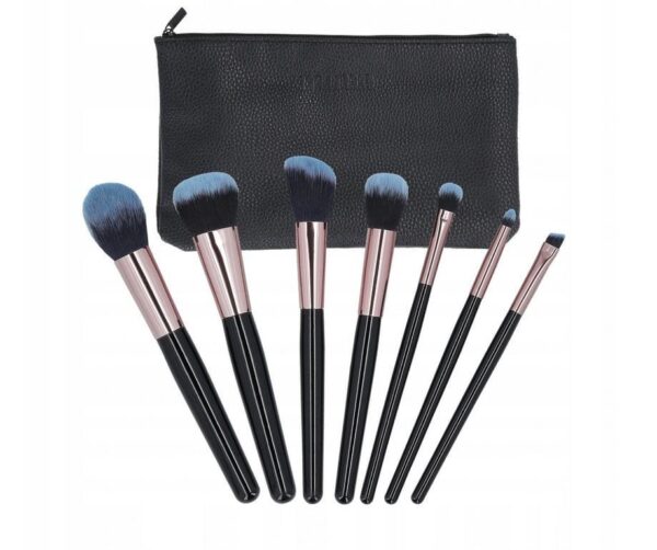 Tools for Beauty - 7Pcs Makeup Brush Set With Case - Black