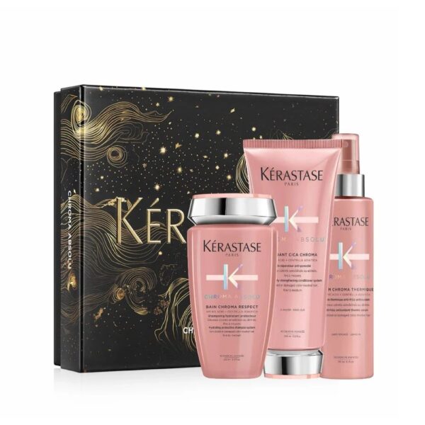 Kérastase Chroma Absolu - Gift Set XMAS 2024 for Coloured Hair (Bain Respect 250ml, Fondant Cica 200ml & Sérum Thermique 150ml)