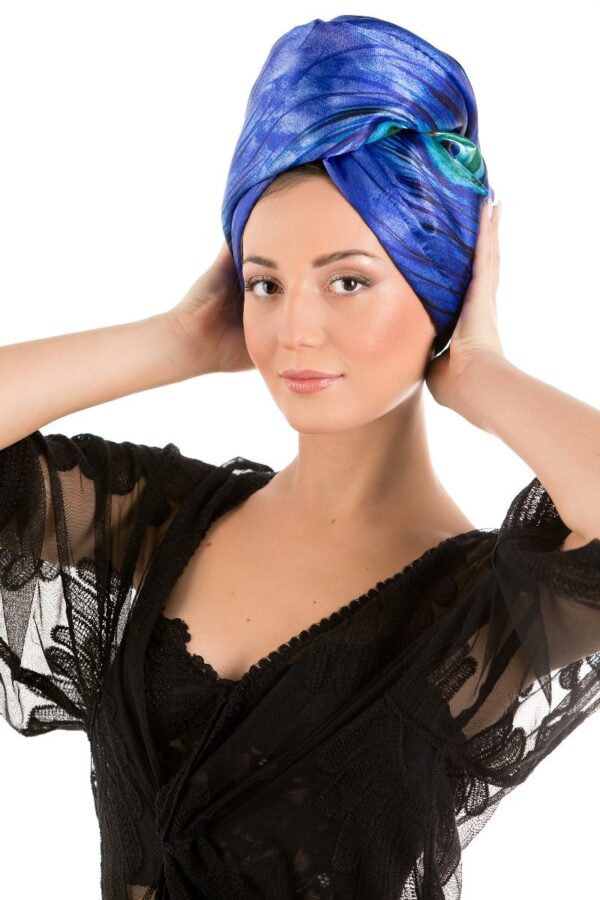 La Cocona Luxury Satin Hair Towel Wrap - Peacock