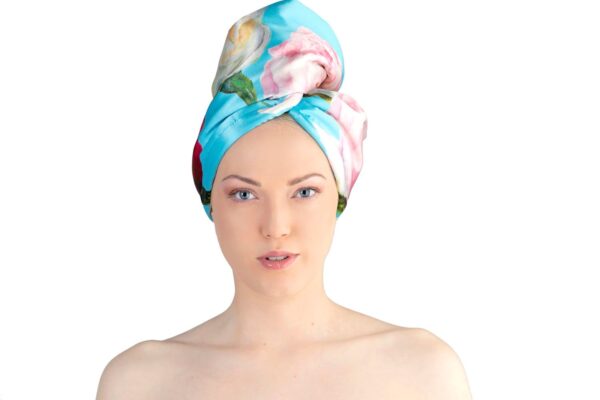 La Cocona Luxury Satin Hair Towel Wrap - Peony